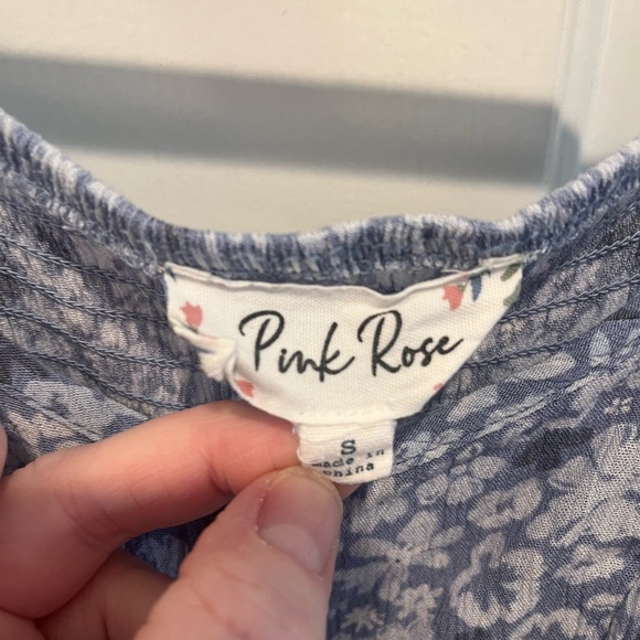 Pink Rose Spaghetti Strap Button Dress Size S - Picture 4 of 4